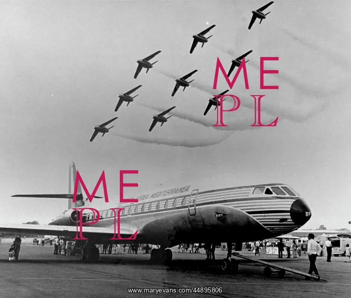 : Airport scene with Caravelle jet : Airport scene with Caravelle jet
