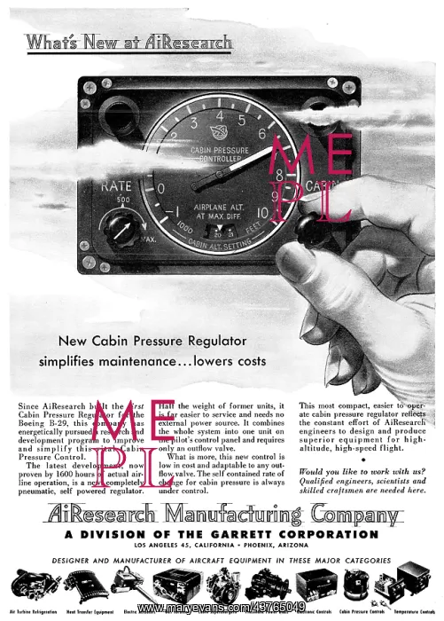 : AirResearch Cabin Pressure Regulators : AirResearch Cabin Pressure Regulators