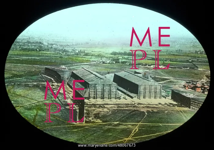 : Airship hangars An O E Simmonds view : Airship hangars An O E Simmonds view