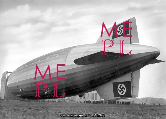 : The airship Hindenburg on the ground : The airship Hindenburg on the ground