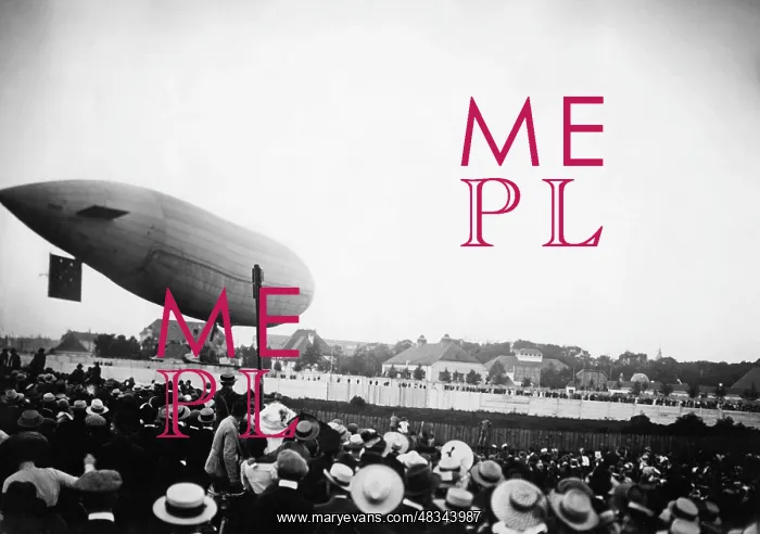 : The airship Parseval III in Munich, 1909 : The airship Parseval III in Munich, 1909
