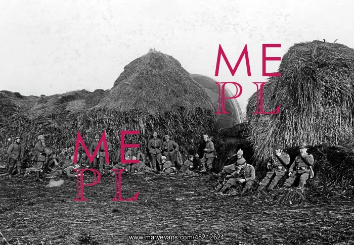 : Airship troops take cover, 1915 : Airship troops take cover, 1915