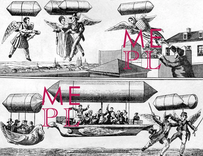 : Airships in cartoons, around 1900 : Airships in cartoons, around 1900