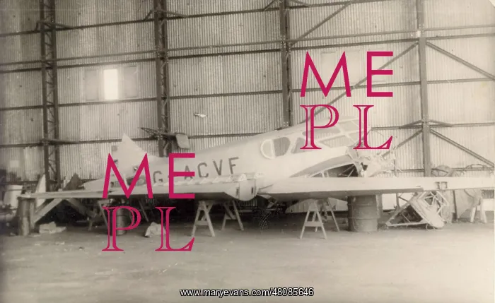 : Airspeed AS5 Courier, G-ACVF, during rebuilding : Airspeed AS5 Courier, G-ACVF, during rebuilding