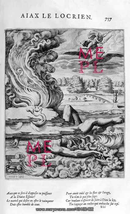 : Ajax the Locrian (Ajax the Lesser). Engraving : Ajax the Locrian (Ajax the Lesser). Engraving