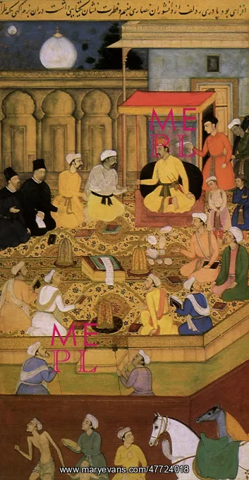 : Akbar Presiding over Discussions in Ibadatkhana : Akbar Presiding over Discussions in Ibadatkhana