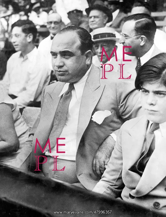 : Al Capone with his son at baseball game, Chicago, USA : Al Capone with his son at baseball game, Chicago, USA