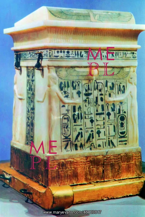 : Alabaster canopic chest, used to contain the internal : Alabaster canopic chest, used to contain the internal