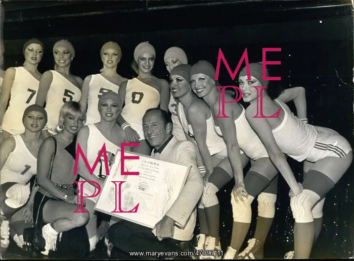 : Alain Bernardin and dancers with prize certificate : Alain Bernardin and dancers with prize certificate