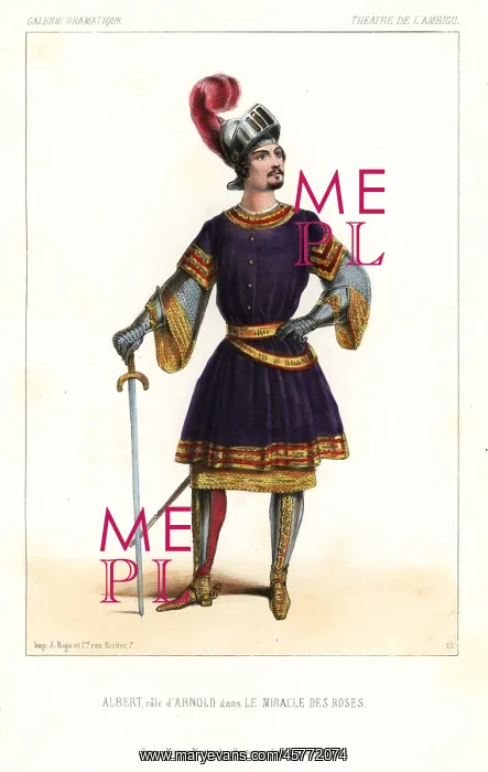 : Albert as Arnold in Le Miracle des Roses, 1844 : Albert as Arnold in Le Miracle des Roses, 1844