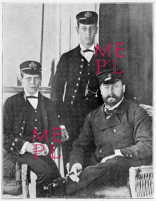 : Albert Edward, Prince of Wales with his two eldest sons 1880 : Albert Edward, Prince of Wales with his two eldest sons 1880