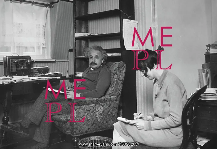 : Albert Einstein and his secretary : Albert Einstein and his secretary