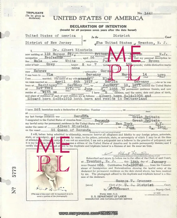 : Albert Einstein's petition for naturalization : Albert Einstein's petition for naturalization