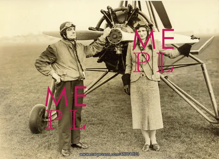 : Albert and Gladys Batchelor in front of his Cierva C30A : Albert and Gladys Batchelor in front of his Cierva C30A