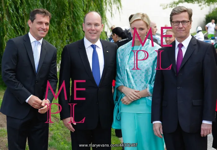 : Albert II of Monaco & Charlene Wittstock at reception, Berli : Albert II of Monaco & Charlene Wittstock at reception, Berli