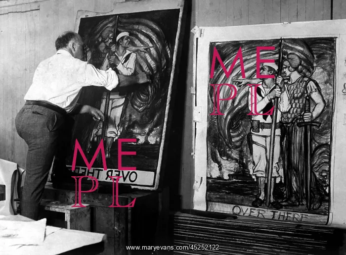 : Albert Sterner painting during World War I posters : Albert Sterner painting during World War I posters