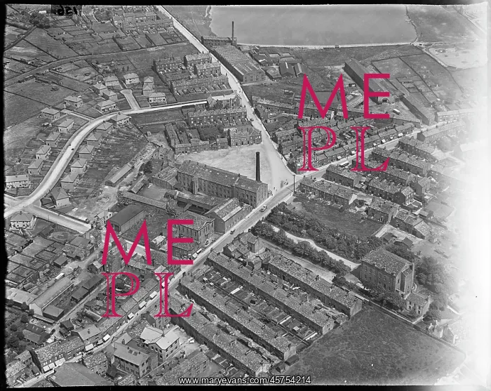 : Albert Woollen Mills and area around Albert Square, Yeadon : Albert Woollen Mills and area around Albert Square, Yeadon