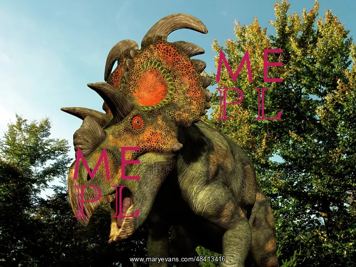 : An Albertaceratops wanders a Cretaceous forest : An Albertaceratops wanders a Cretaceous forest