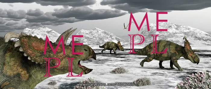 : Albertaceratops during their winter migration : Albertaceratops during their winter migration