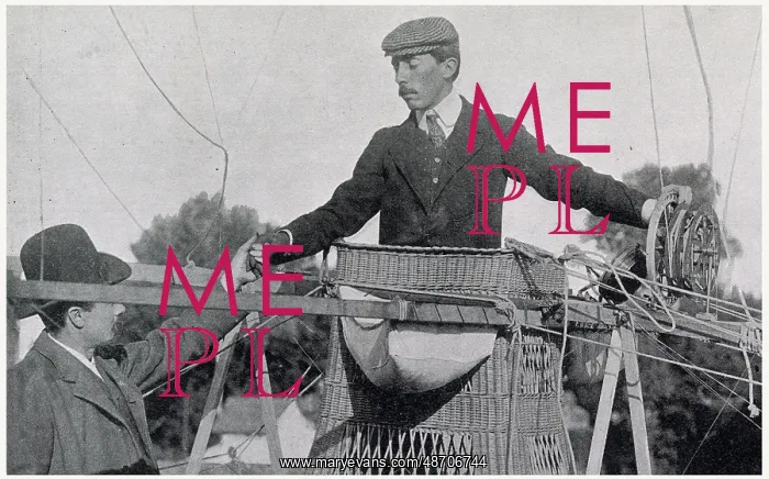 : Alberto Santos-Dumont in airship 1901 : Alberto Santos-Dumont in airship 1901