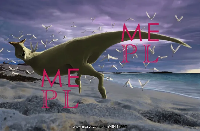 : An albino Carnotaurus surprising a flock of Lectavis : An albino Carnotaurus surprising a flock of Lectavis