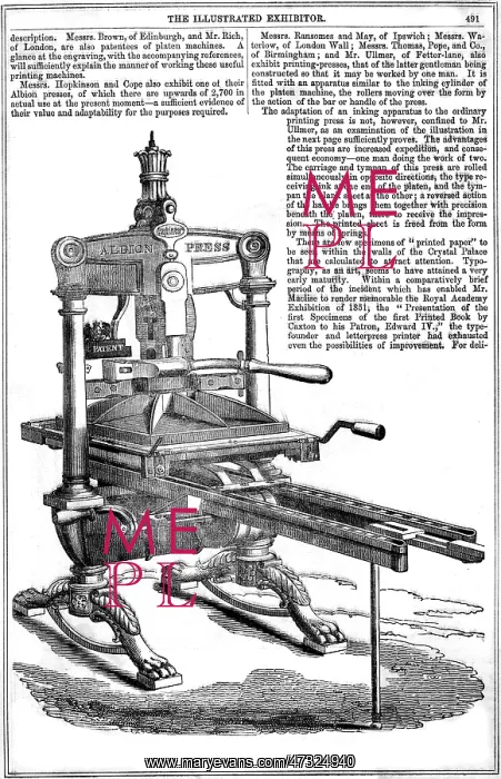 : ALBION PRINTING PRESS : ALBION PRINTING PRESS