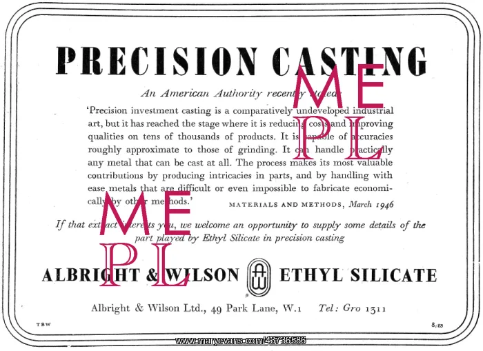 : Albright & Wilson. Precision Castings. Ethyl Silicate : Albright & Wilson. Precision Castings. Ethyl Silicate