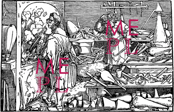 : Alchemist's kitchen in the 16th century : Alchemist's kitchen in the 16th century