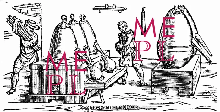 : alchemy, destillation of mercury, woodcut to : alchemy, destillation of mercury, woodcut to