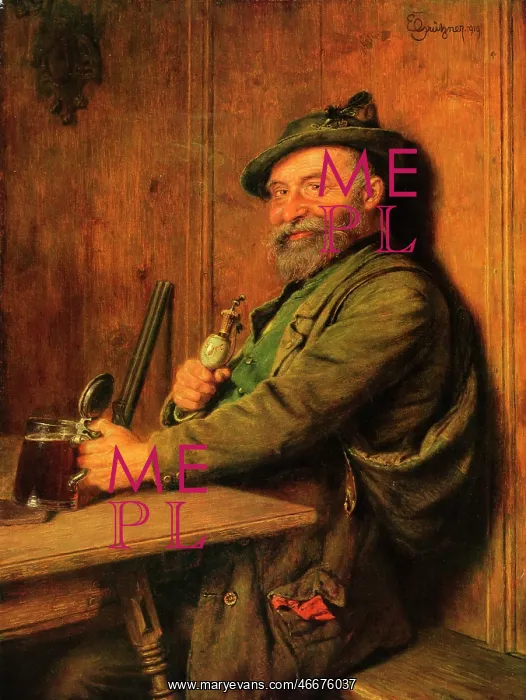 : alcohol, beer, hunter at a table, painting: Eduard : alcohol, beer, hunter at a table, painting: Eduard