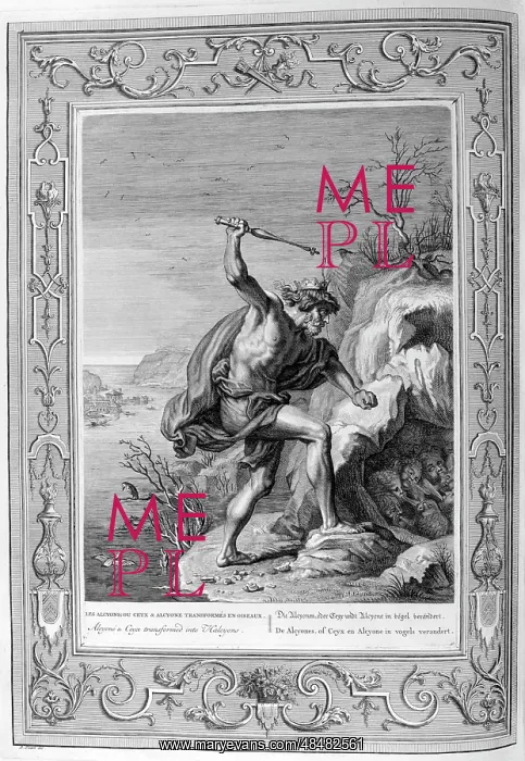 : Alcyone. Engraving from Tableaux du temple des : Alcyone. Engraving from Tableaux du temple des
