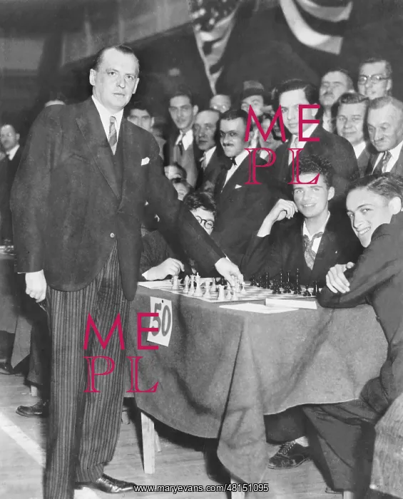 : Alexander Alekhine playing simultaneous chess matches : Alexander Alekhine playing simultaneous chess matches