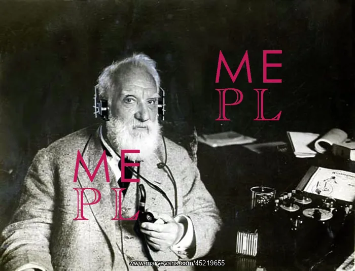 : ALEXANDER G. BELL-At home listening to his ? : ALEXANDER G. BELL-At home listening to his ?