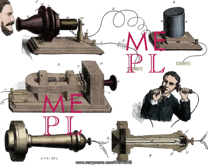 : Alexander Graham Bell, Telephone System, 1877 : Alexander Graham Bell, Telephone System, 1877