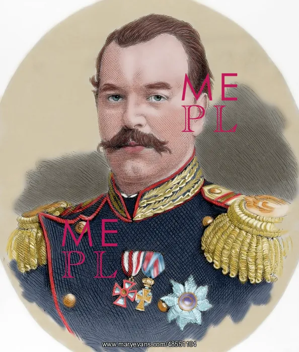 : Alexander III of Russia (1845-1894). Colored engraving : Alexander III of Russia (1845-1894). Colored engraving