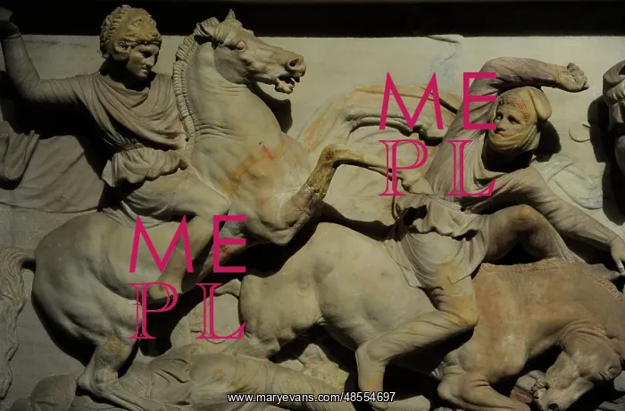 : Alexander Sarcophagus. 4th century BC. Battle of Issus (333 : Alexander Sarcophagus. 4th century BC. Battle of Issus (333