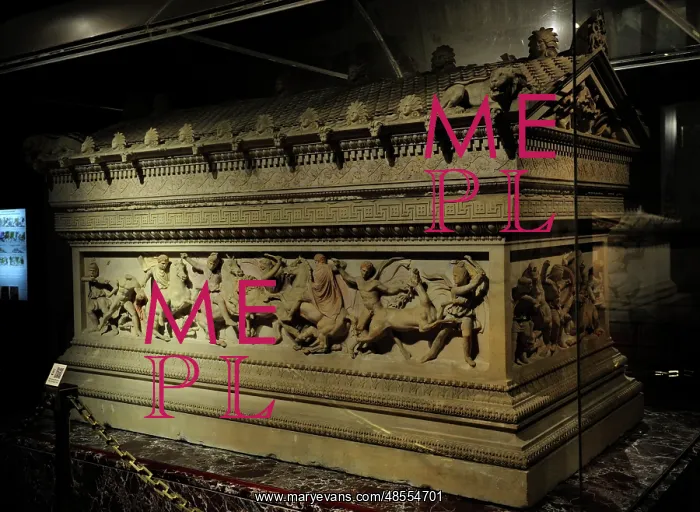 : Alexander Sarcophagus. 4th century BC. Alexander and the Mac : Alexander Sarcophagus. 4th century BC. Alexander and the Mac
