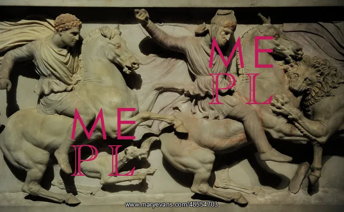 : Alexander Sarcophagus. 4th century BC. Alexander and the Mac : Alexander Sarcophagus. 4th century BC. Alexander and the Mac
