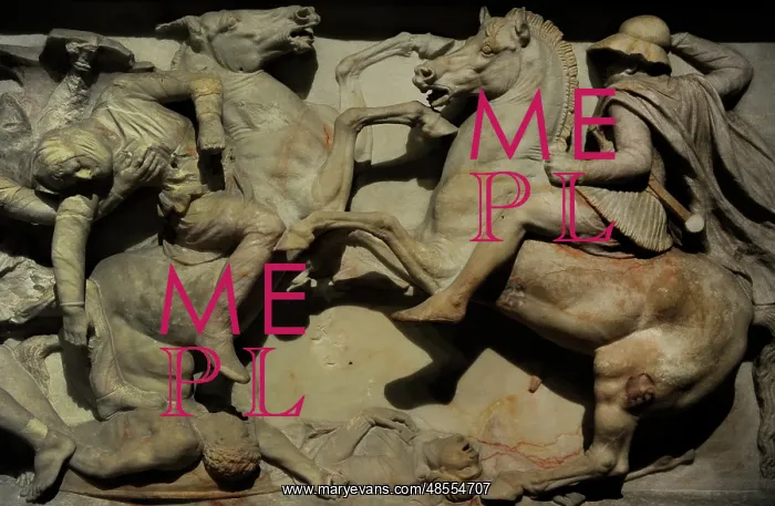 : Alexander Sarcophagus. 4th century BC. Battle of Issus (333 : Alexander Sarcophagus. 4th century BC. Battle of Issus (333
