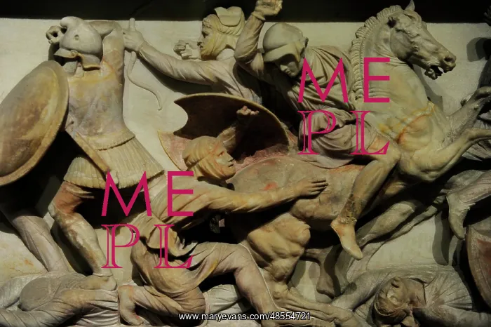 : Alexander Sarcophagus. 4th century BC. Battle of Issus (333 : Alexander Sarcophagus. 4th century BC. Battle of Issus (333