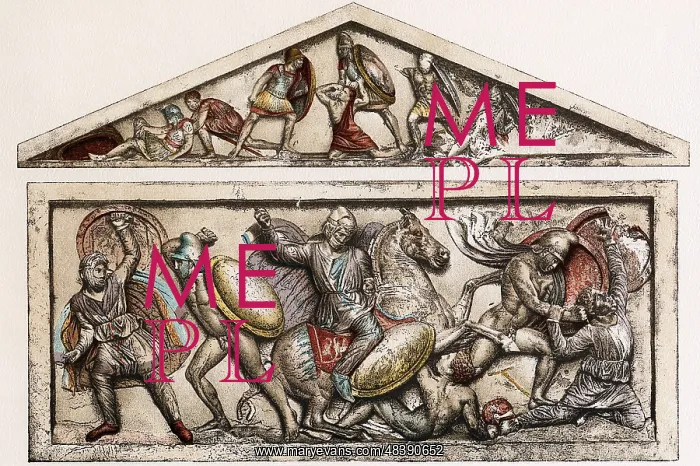 : Alexander Sarcophagus 4th century BC showing : Alexander Sarcophagus 4th century BC showing