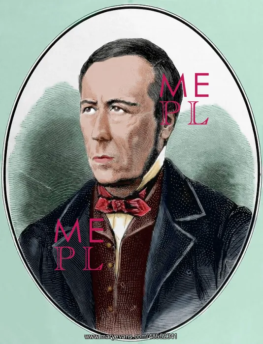 : Alexandre Herculano (1810-1877). Engraving. Colored : Alexandre Herculano (1810-1877). Engraving. Colored