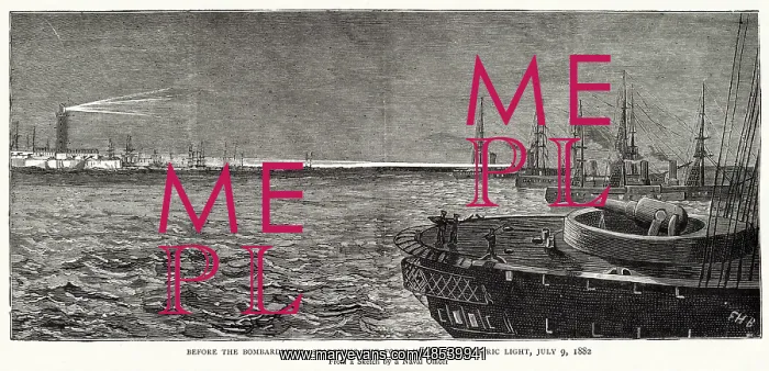 : Alexandria, searching the forts with the electric light : Alexandria, searching the forts with the electric light