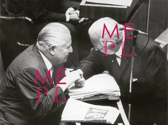 : Alfons Gorbach and Bruno Pittermann at the National Assembly : Alfons Gorbach and Bruno Pittermann at the National Assembly