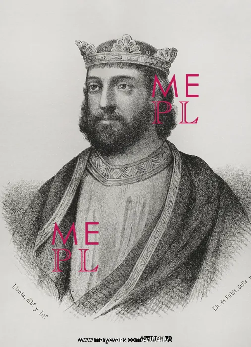: Alfonso VIII of Castile (1155-1214). Portrait, 19th century : Alfonso VIII of Castile (1155-1214). Portrait, 19th century