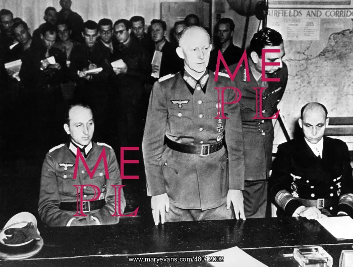 : Alfred Jodl at the surrender of the Armed Forces in Reims : Alfred Jodl at the surrender of the Armed Forces in Reims