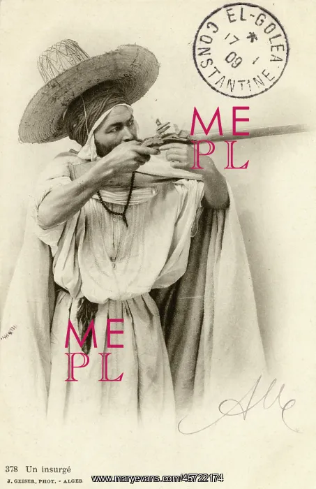 : Algeria - An Insurgent aiming his rifle : Algeria - An Insurgent aiming his rifle