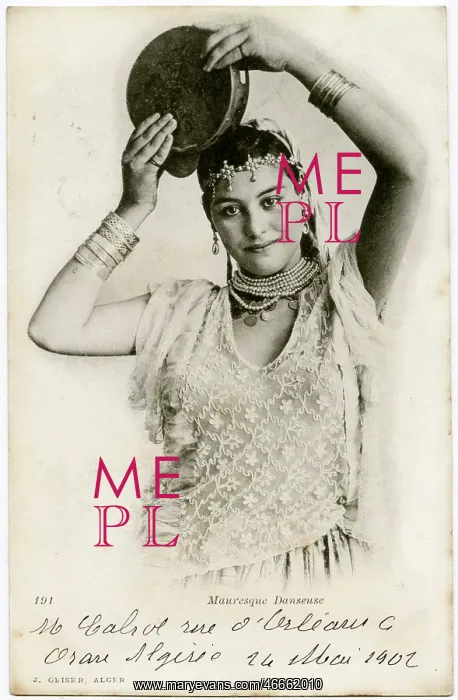 : Algeria - Moorish Dancer with tambourine : Algeria - Moorish Dancer with tambourine