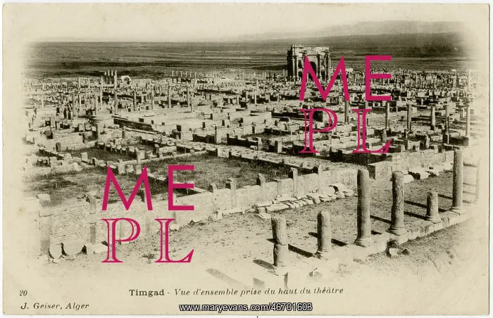 : Algeria - Timgad - View toward Trajan's Arch : Algeria - Timgad - View toward Trajan's Arch