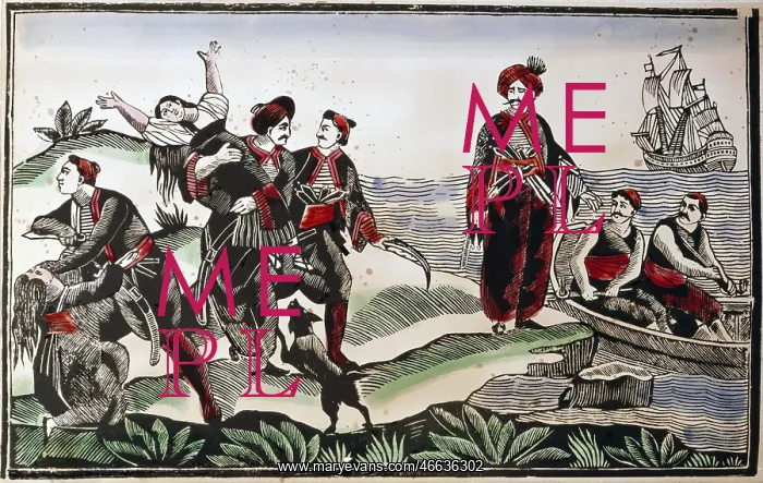 : Algerian pirates kidnapping a girl : Algerian pirates kidnapping a girl